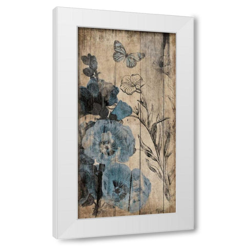 Wood Floral Blue White Modern Wood Framed Art Print by Grey, Jace