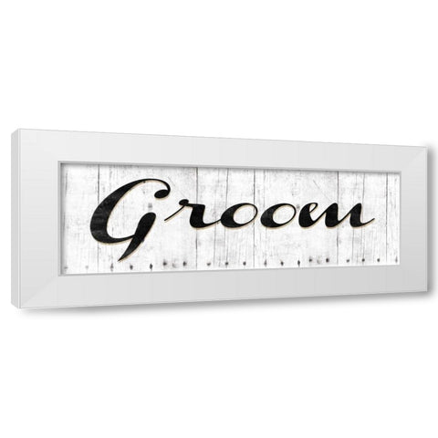 Groom White Modern Wood Framed Art Print by Grey, Jace