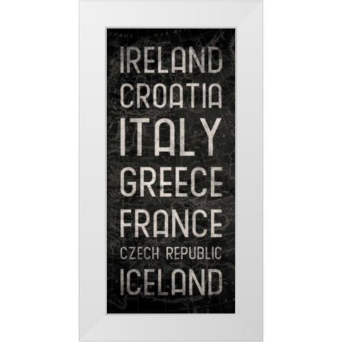 Map Type Mate White Modern Wood Framed Art Print by Grey, Jace