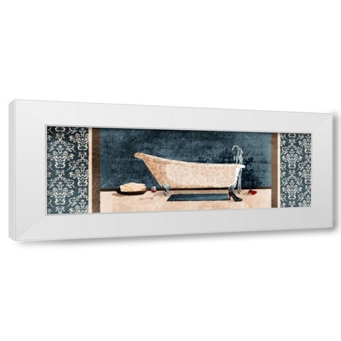 Enjoying Bath White Modern Wood Framed Art Print by Grey, Jace