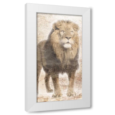 African Traveling  Animals Three White Modern Wood Framed Art Print by Grey, Jace