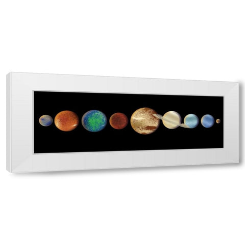 Planets In The Dark White Modern Wood Framed Art Print by Grey, Jace