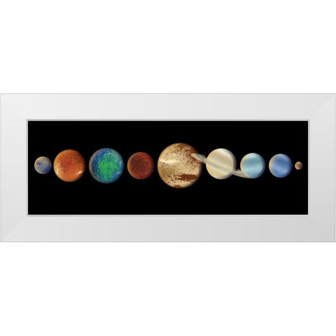 Planets In The Dark White Modern Wood Framed Art Print by Grey, Jace