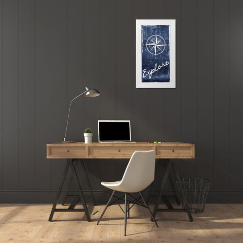 Coastal Wood Clock White Modern Wood Framed Art Print by Grey, Jace
