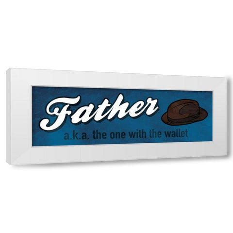 Father Wallet White Modern Wood Framed Art Print by Grey, Jace