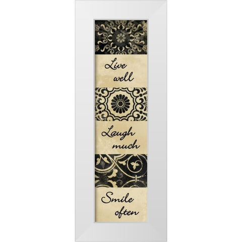 Live Well White Modern Wood Framed Art Print by Grey, Jace