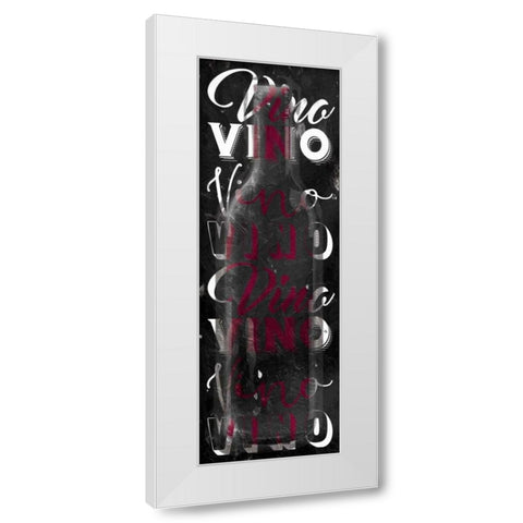 Red Vino Words White Modern Wood Framed Art Print by Grey, Jace