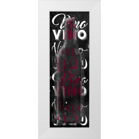 Red Vino Words White Modern Wood Framed Art Print by Grey, Jace