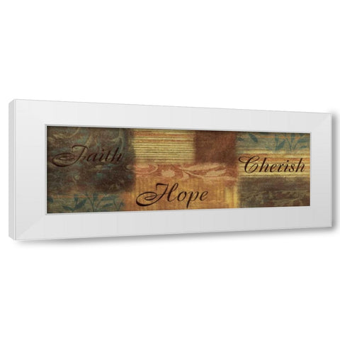 Faith Hope Cherish White Modern Wood Framed Art Print by Grey, Jace