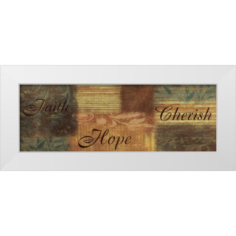 Faith Hope Cherish White Modern Wood Framed Art Print by Grey, Jace