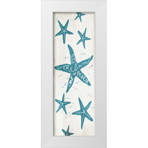 Lets Relax On The Beach White Modern Wood Framed Art Print by Grey, Jace