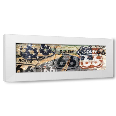 The Route 66 White Modern Wood Framed Art Print by Grey, Jace