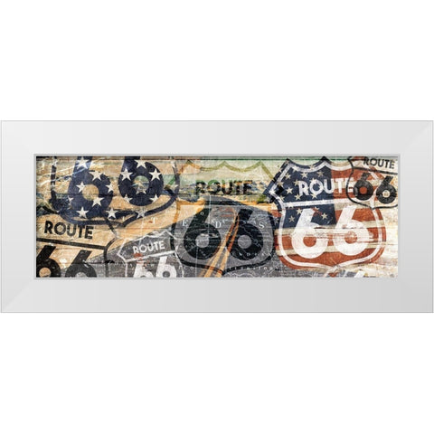 The Route 66 White Modern Wood Framed Art Print by Grey, Jace