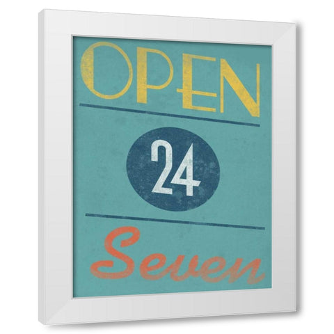 Open 24 Seven White Modern Wood Framed Art Print by Grey, Jace