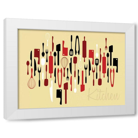 Kitchen Utensils II White Modern Wood Framed Art Print by Grey, Jace
