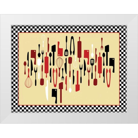 Kitchen Utensils IV White Modern Wood Framed Art Print by Grey, Jace