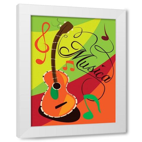 Musica White Modern Wood Framed Art Print by Grey, Jace