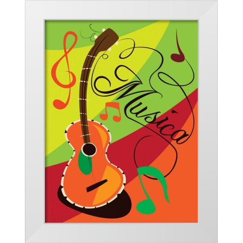 Musica White Modern Wood Framed Art Print by Grey, Jace