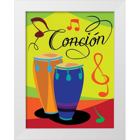 Concion White Modern Wood Framed Art Print by Grey, Jace