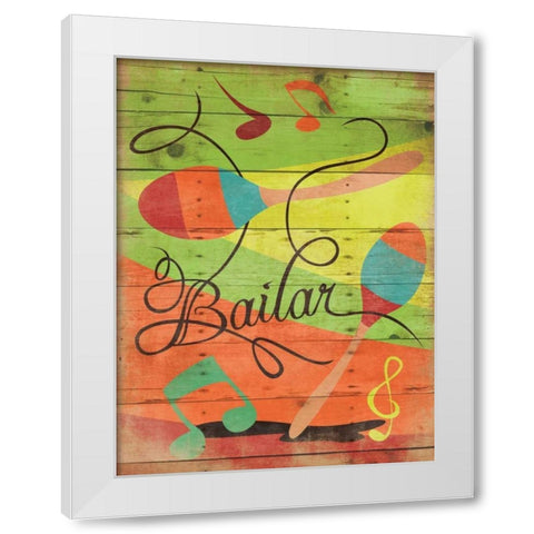 Bailar White Modern Wood Framed Art Print by Grey, Jace