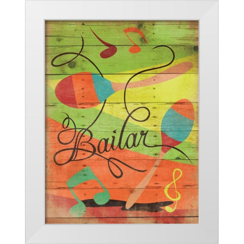 Bailar White Modern Wood Framed Art Print by Grey, Jace