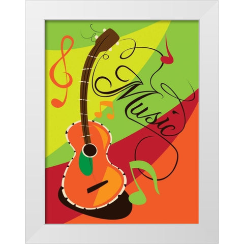 Music I White Modern Wood Framed Art Print by Grey, Jace