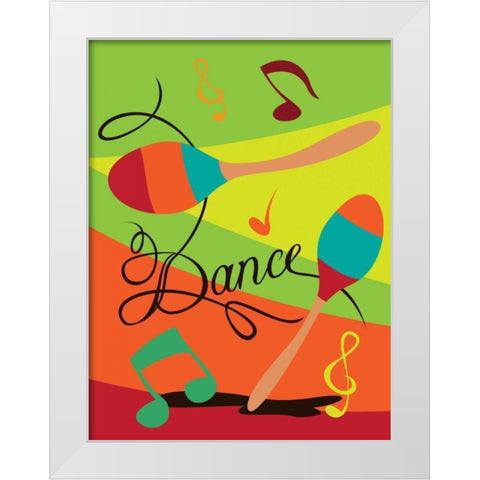 Dance I White Modern Wood Framed Art Print by Grey, Jace