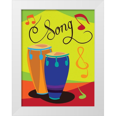 Song I White Modern Wood Framed Art Print by Grey, Jace