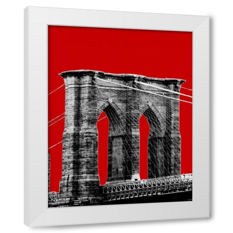 Brooklyn Bridge II White Modern Wood Framed Art Print by Grey, Jace