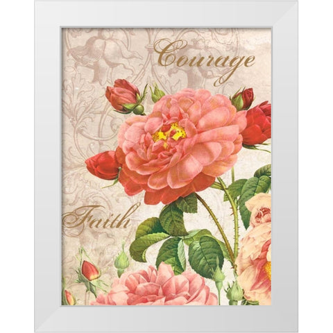 Courage Faith White Modern Wood Framed Art Print by Grey, Jace