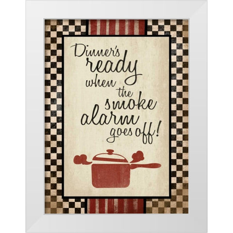Kitchen Smoke Alarm White Modern Wood Framed Art Print by Grey, Jace