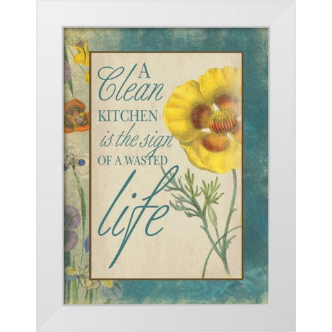 Kitchen Wasted Life White Modern Wood Framed Art Print by Grey, Jace