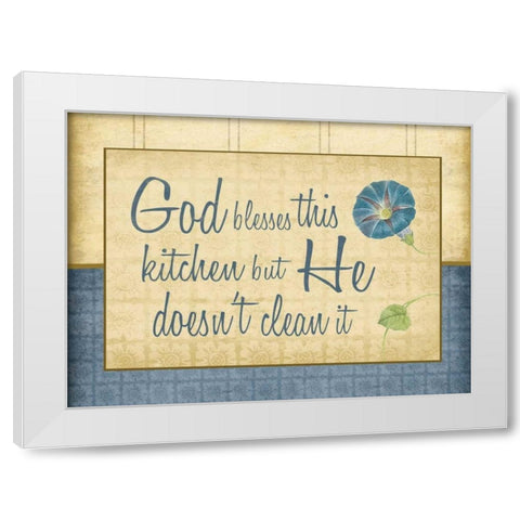 Kitchen gods 2 White Modern Wood Framed Art Print by Grey, Jace