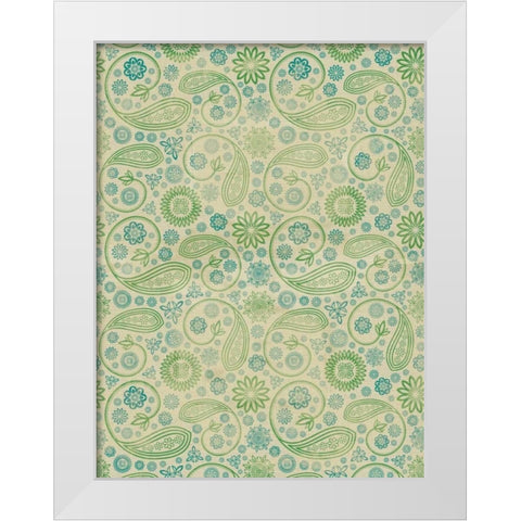 Cool Paisley White Modern Wood Framed Art Print by Grey, Jace