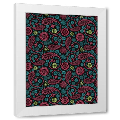 Paisley White Modern Wood Framed Art Print by Grey, Jace