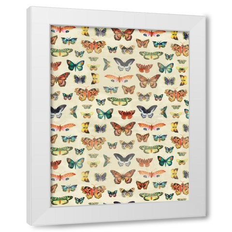 Butterflies White Modern Wood Framed Art Print by Grey, Jace