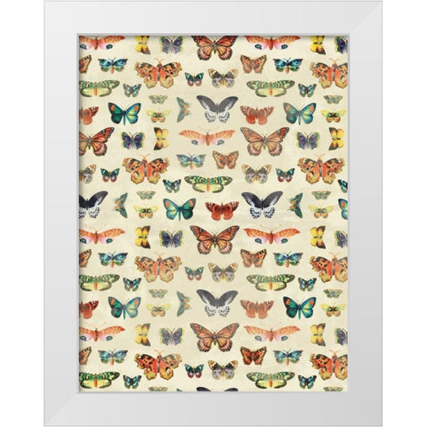 Butterflies White Modern Wood Framed Art Print by Grey, Jace