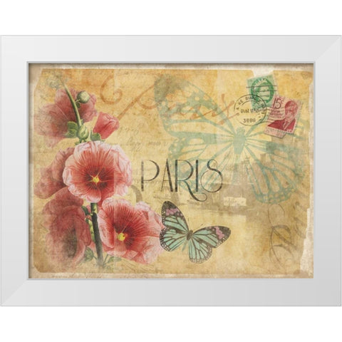 Paris Postcard 1 White Modern Wood Framed Art Print by Grey, Jace