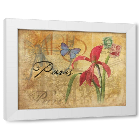 Paris Postcard 4 White Modern Wood Framed Art Print by Grey, Jace