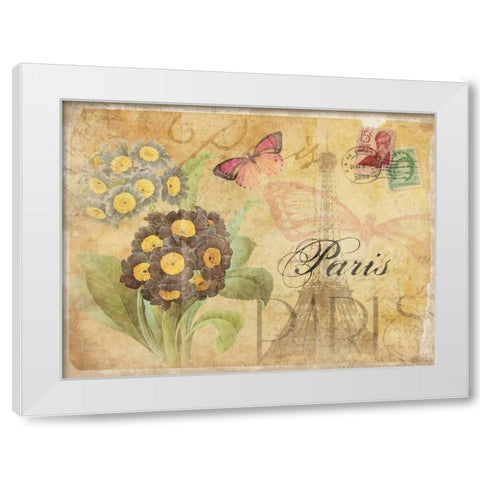 Paris Postcard 5 White Modern Wood Framed Art Print by Grey, Jace