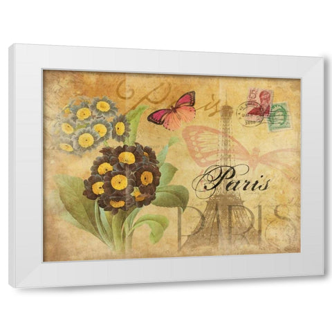 Paris Postcard 6 White Modern Wood Framed Art Print by Grey, Jace