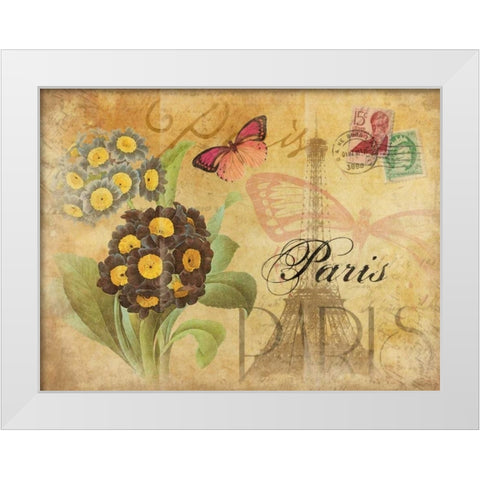 Paris Postcard 6 White Modern Wood Framed Art Print by Grey, Jace