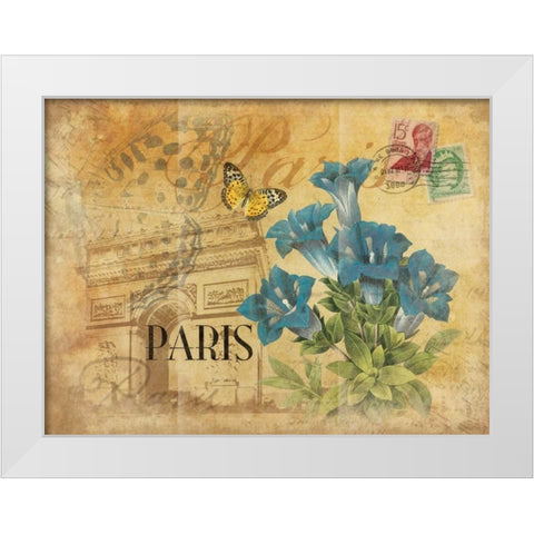 Paris Postcard 8 White Modern Wood Framed Art Print by Grey, Jace