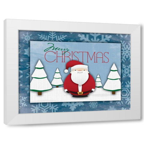 Merry Christmas White Modern Wood Framed Art Print by Grey, Jace