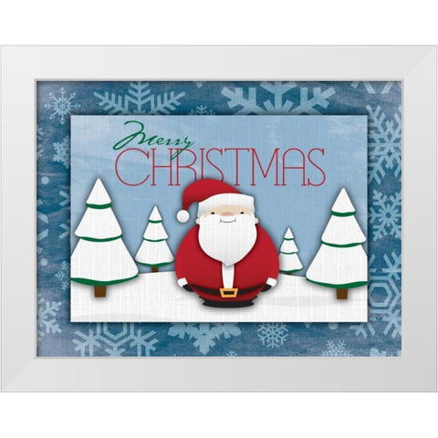 Merry Christmas White Modern Wood Framed Art Print by Grey, Jace