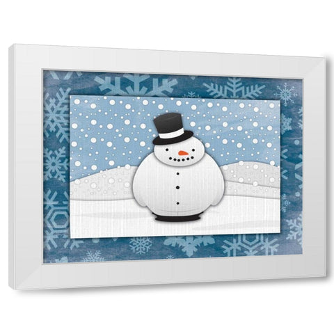 Snowman White Modern Wood Framed Art Print by Grey, Jace