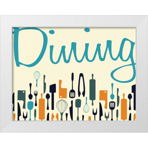 Kitchen Dinning D White Modern Wood Framed Art Print by Grey, Jace