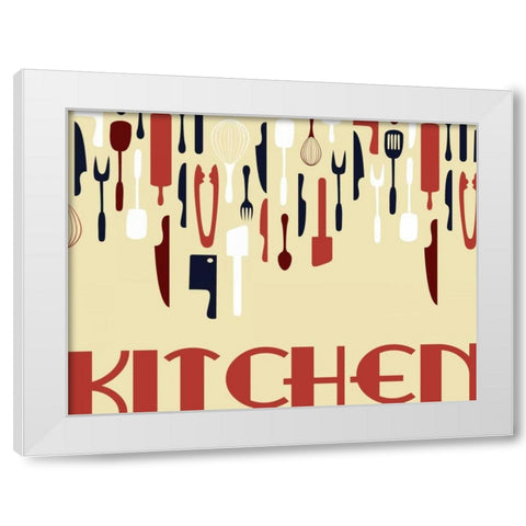 Kitchen Dinning E White Modern Wood Framed Art Print by Grey, Jace