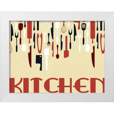 Kitchen Dinning E White Modern Wood Framed Art Print by Grey, Jace