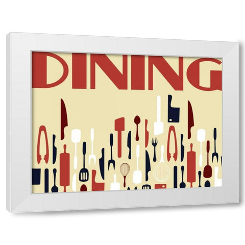 Kitchen Dinning F White Modern Wood Framed Art Print by Grey, Jace